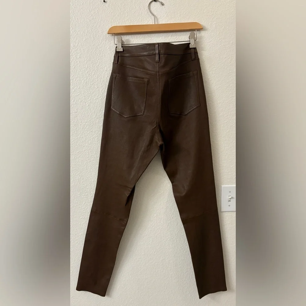 J Brand Brown Lambskin Leather Maria High Rise Womens 29 - Picture 8 of 10